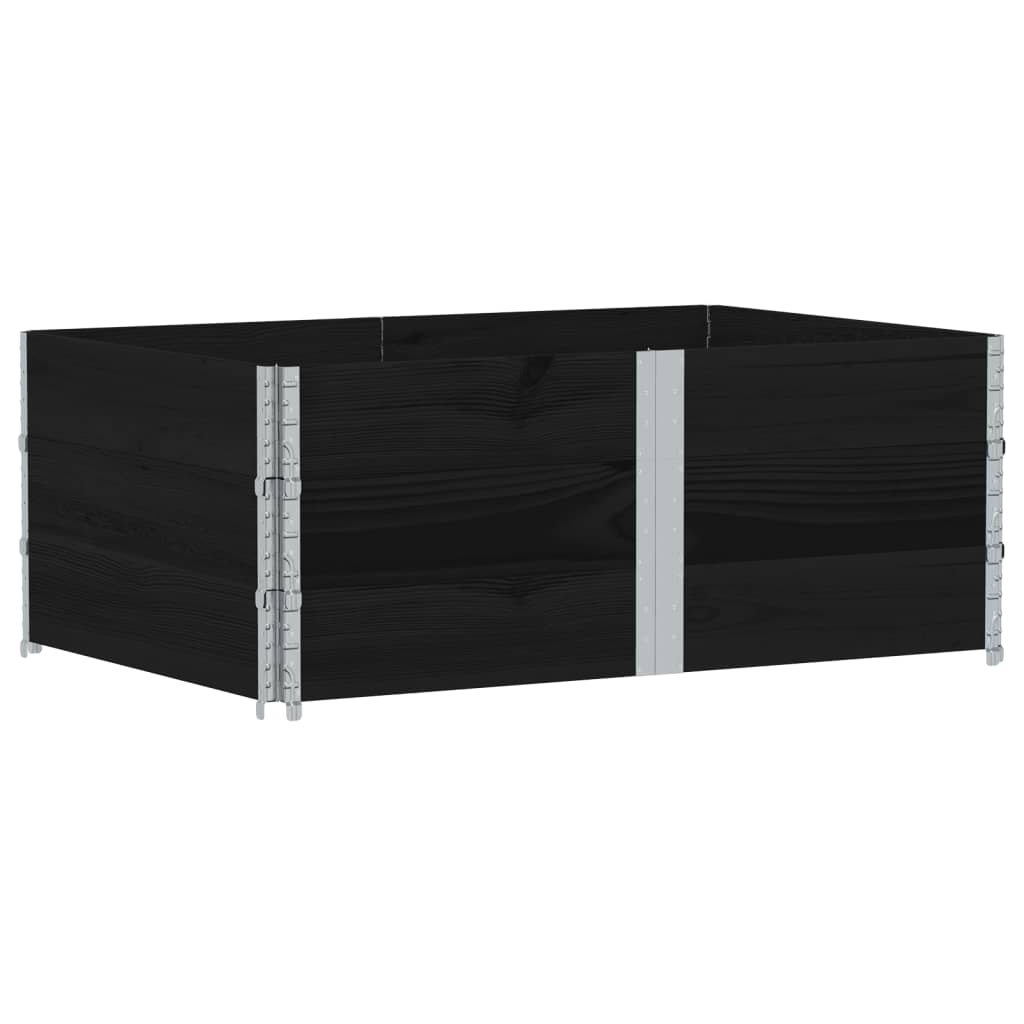 Palletopzetranden 3 st 150x100 cm massief grenenhout zwart