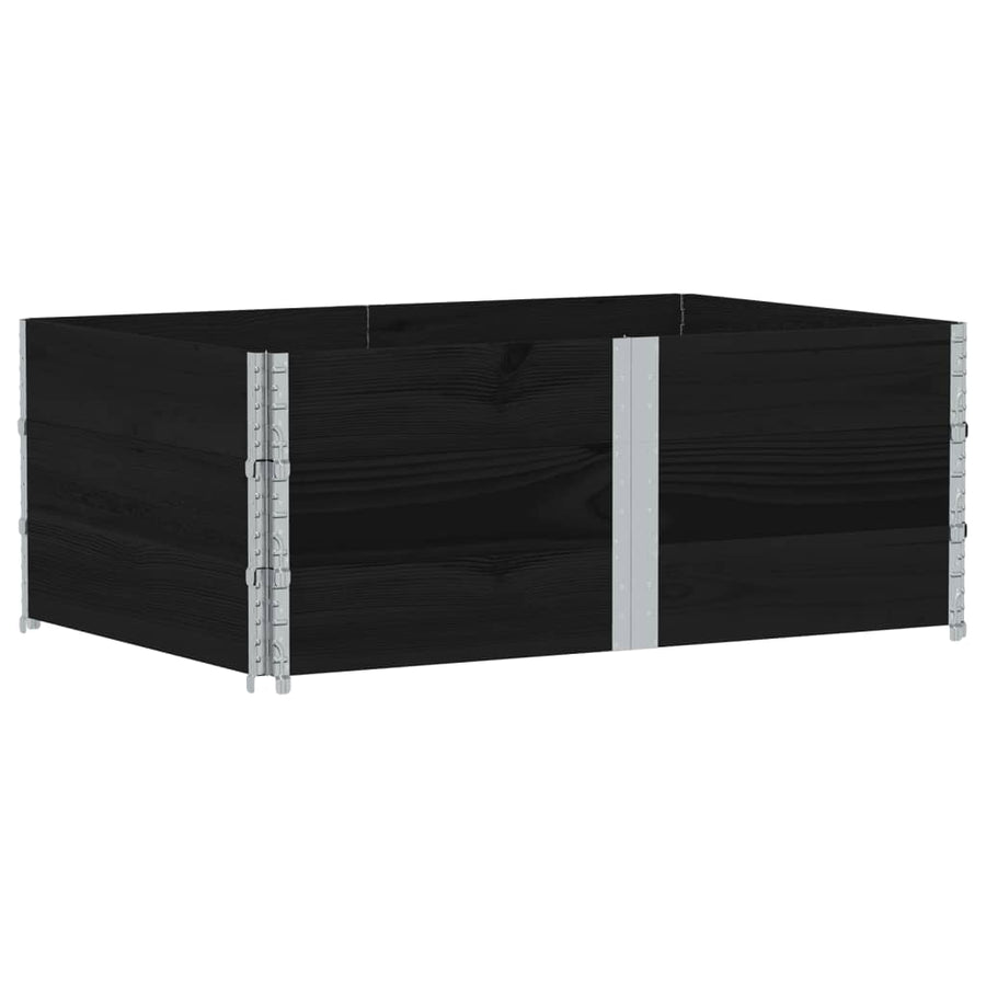 Palletopzetranden 3 st 150x100 cm massief grenenhout zwart