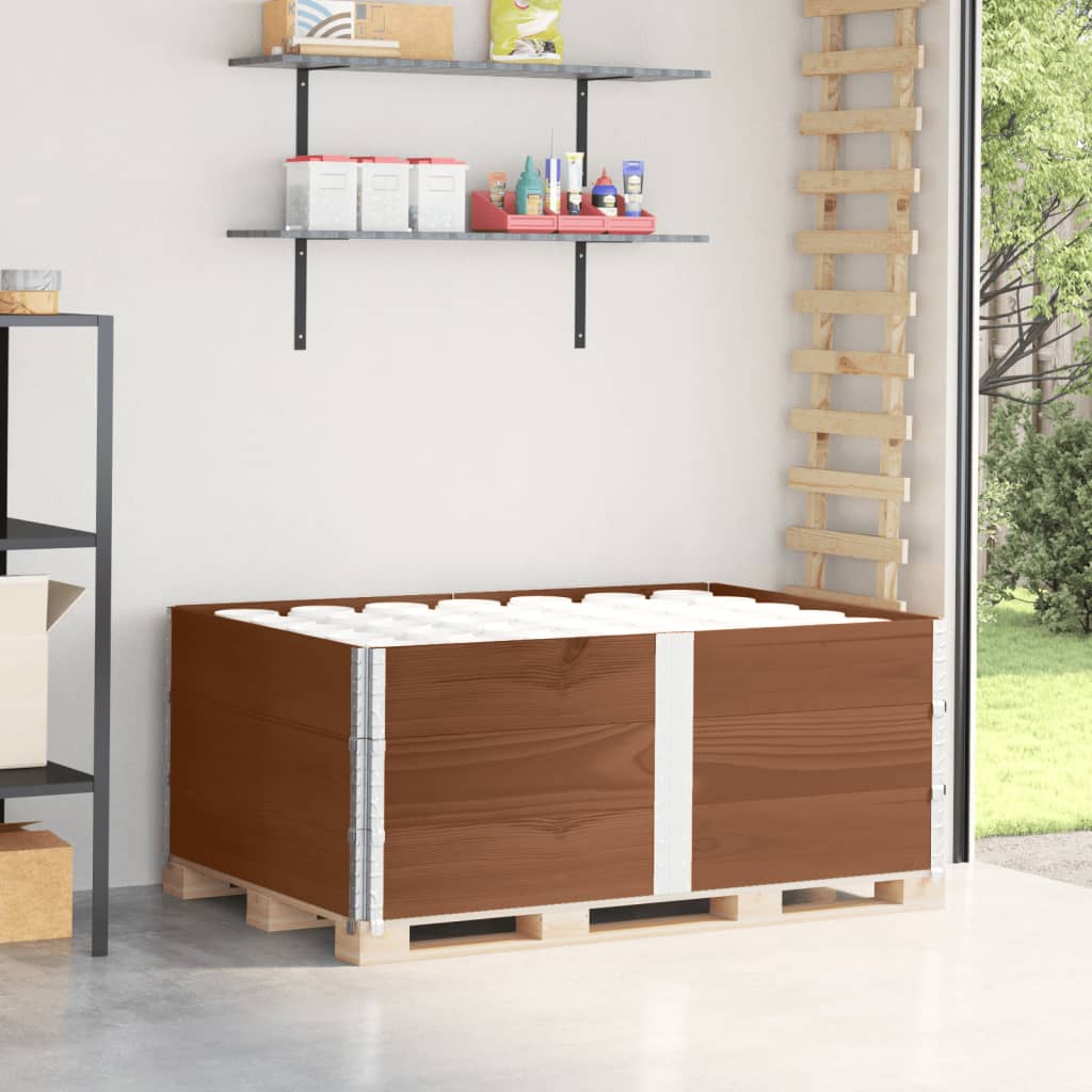 Palletopzetranden Massief Grenenhout Bruin 3