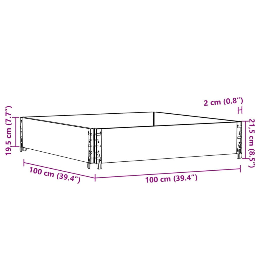 Plantenbak 100x100 cm massief grenenhout bruin