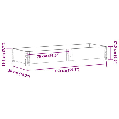 Plantenbak 150x50 cm massief grenenhout zwart