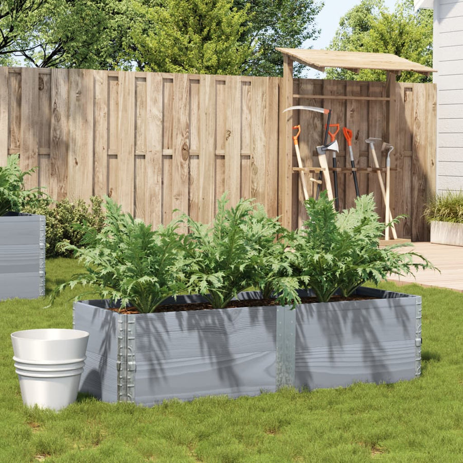Plantenbak 150X50 Cm Massief Grenenhout 150 x 50 x 41 cm Grijs
