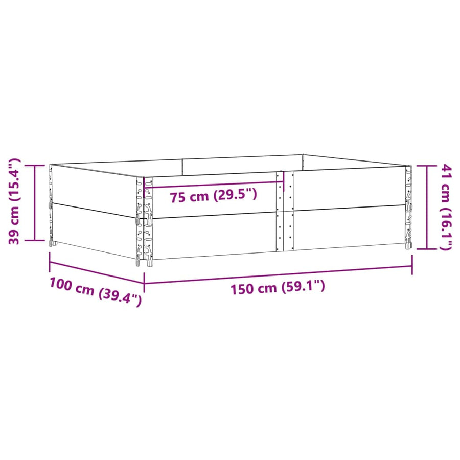 Plantenbak 150X100 Cm Massief Grenenhout Bruin 150 x 100 x 41 cm