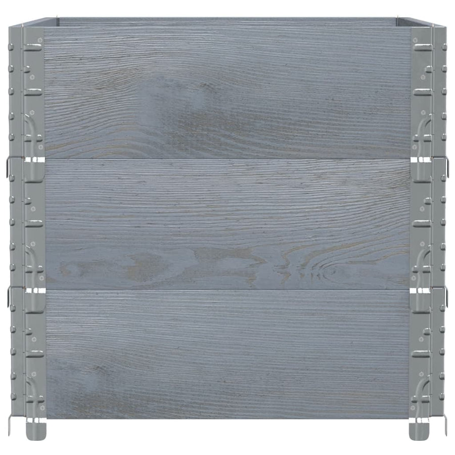 Plantenbak 80x60 cm massief grenenhout grijs