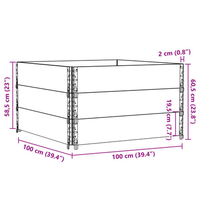 Plantenbak 100X100 Cm Massief Grenenhout 100 x 100 x 60.5 cm