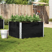 Plantenbak 100x100x60.5 cm massief grenenhout zwart