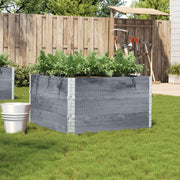 Plantenbak 100x100x60.5 cm massief grenenhout grijs