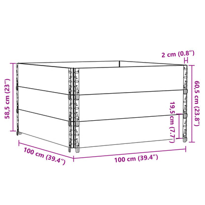 Plantenbak 100X100 Cm Massief Grenenhout Bruin