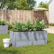 Plantenbak 150x50x60.5 cm massief grenenhout grijs