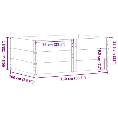 Plantenbak 150X100 Cm Massief Grenenhout Bruin 150 x 100 x 60.5 cm