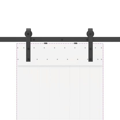 Doos met onderdelen voor schuifdeur 152,5 cm staal zwart
