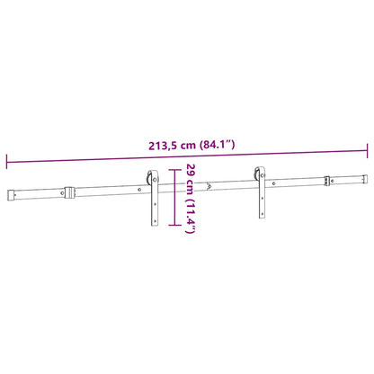 Doos met onderdelen voor schuifdeur 213,5 cm staal zwart