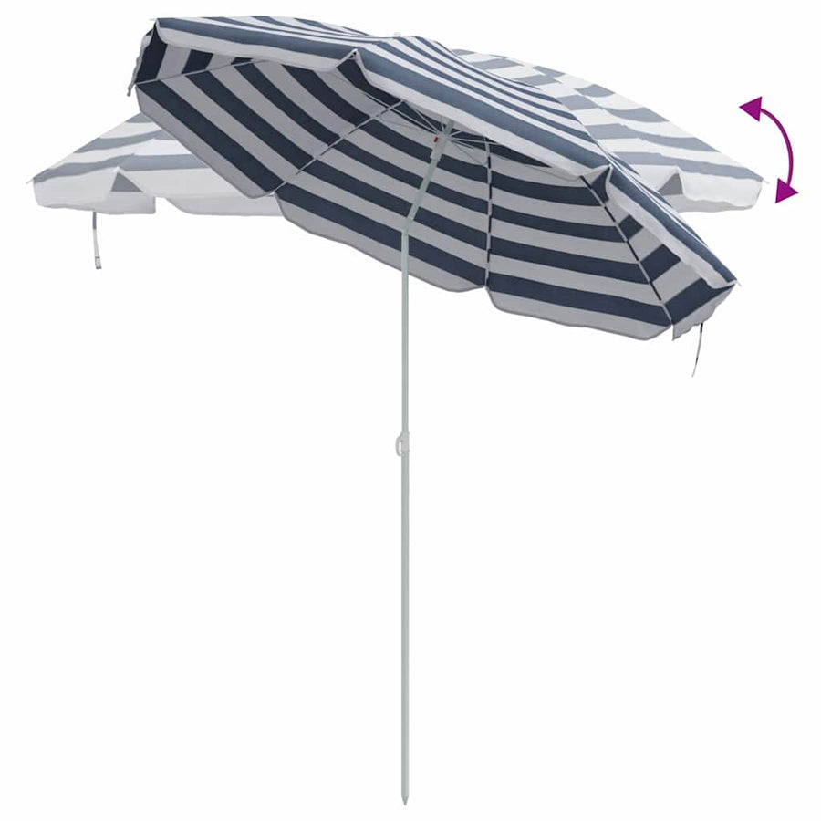 Parasol Blauw en Wit 161 x 161 x 193 cm Polyester