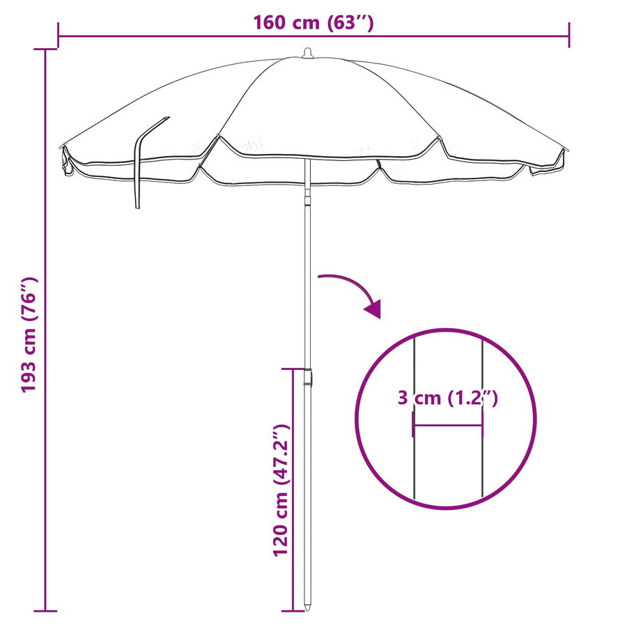Parasol Camouflage 161 x 161 x 193 cm Polyester