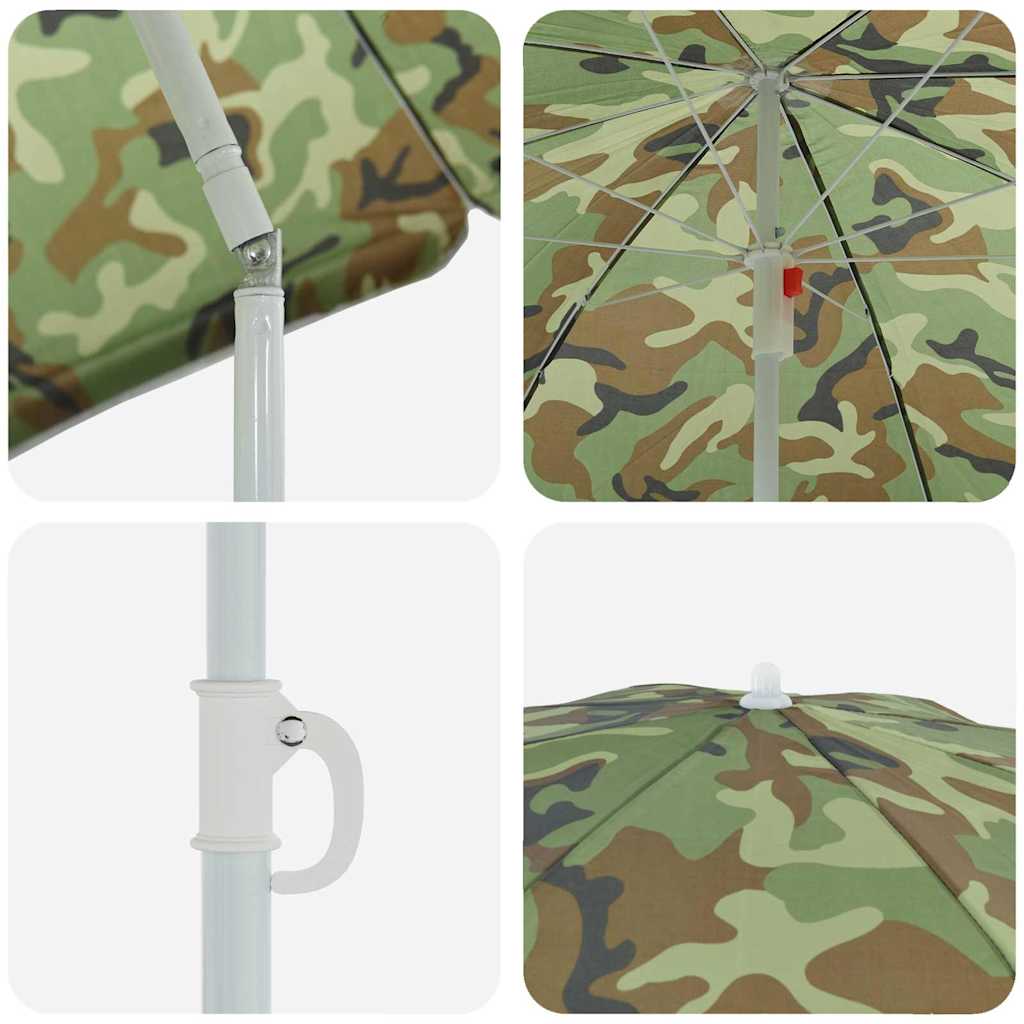 Strandparasol Camouflage 206 x 206 x 212 cm Polyester en Metaal