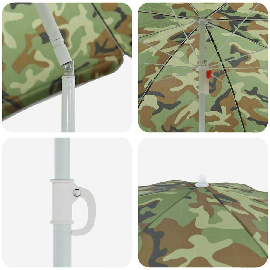 Strandparasol Camouflage 206 x 206 x 212 cm Polyester en Metaal
