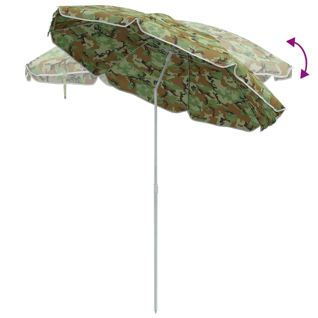 Strandparasol Camouflage 206 x 206 x 212 cm Polyester en Metaal