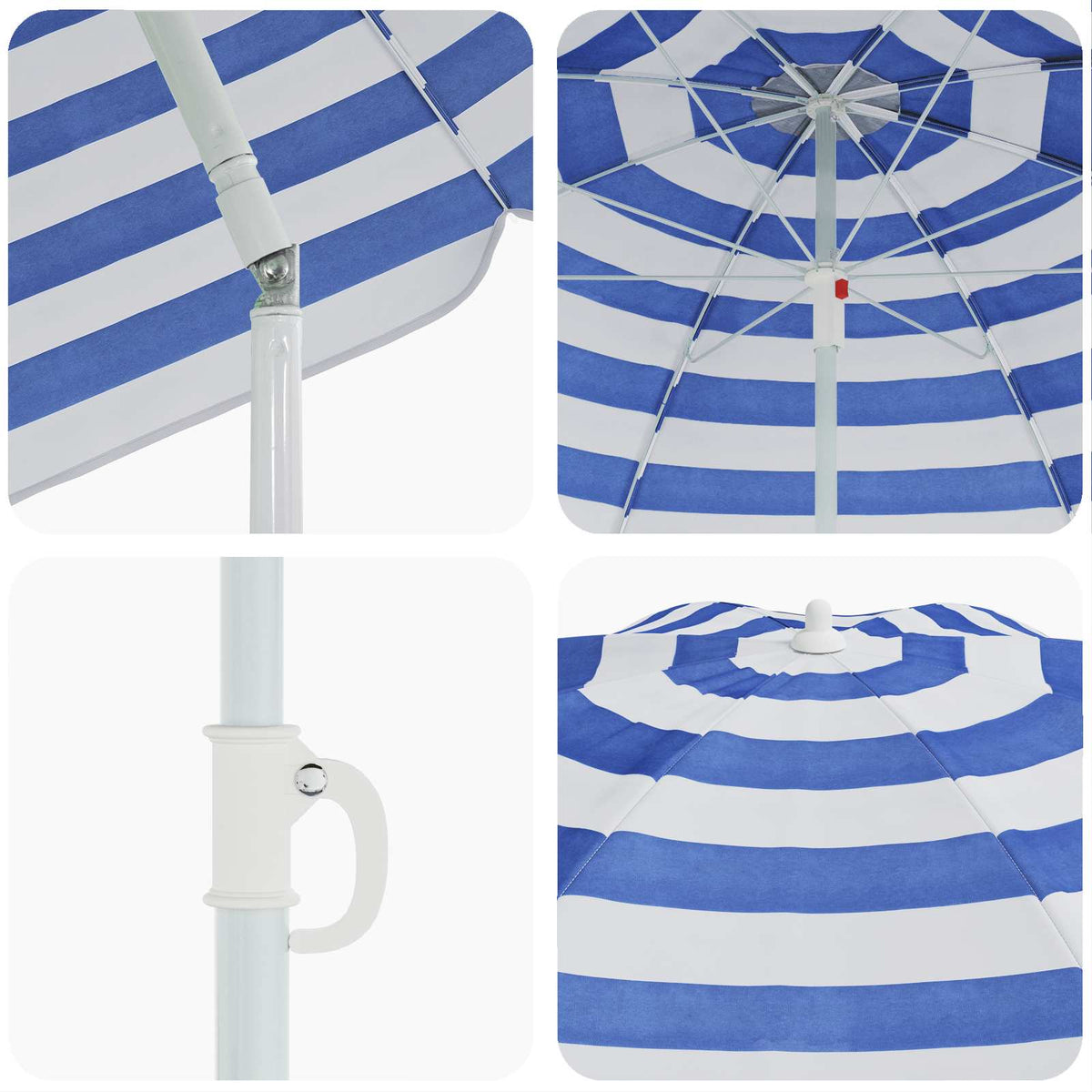 Tuinparasol 263 x 263 x 272 cm 170T polyester Blauw en Wit