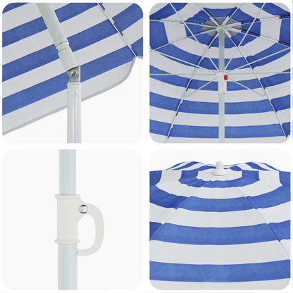 Tuinparasol 263 x 263 x 272 cm 170T polyester Blauw en Wit
