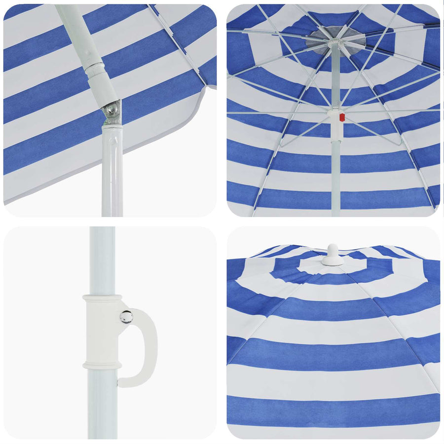 Tuinparasol 263 x 263 x 272 cm 170T polyester Blauw en Wit