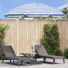 Tuinparasol 263x263x272 cm polyester blauw wit