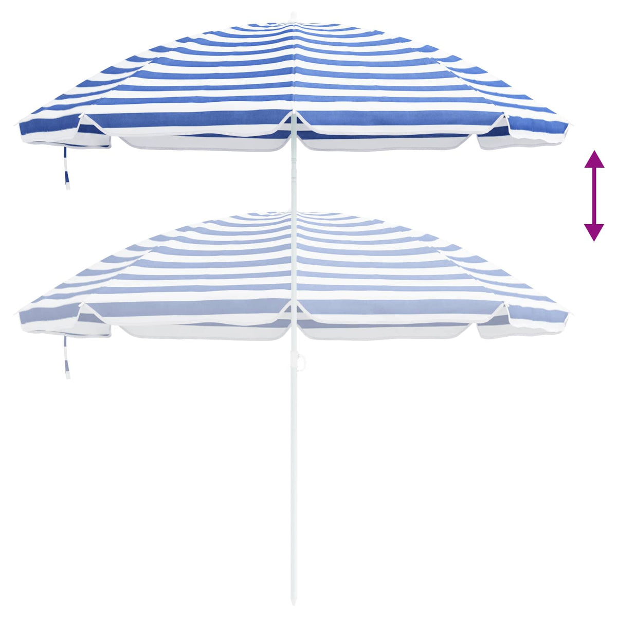 Tuinparasol 263 x 263 x 272 cm 170T polyester Blauw en Wit