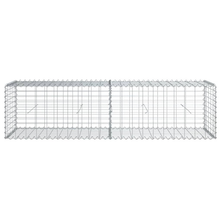 Schanskorf 200x50x50 cm gegalvaniseerd ijzer zilverkleurig