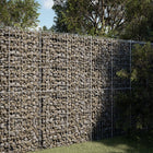 Gabion basket 100x50x200 cm galvanized iron silver colored