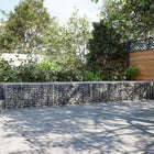 Gabion 500x100x50 cm galvanized iron silver-colored