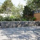 Gabion basket 800x100x50 cm galvanized iron silver-colored