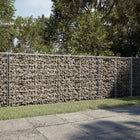 Gabion basket 350x100x100 cm galvanized iron silver-colored