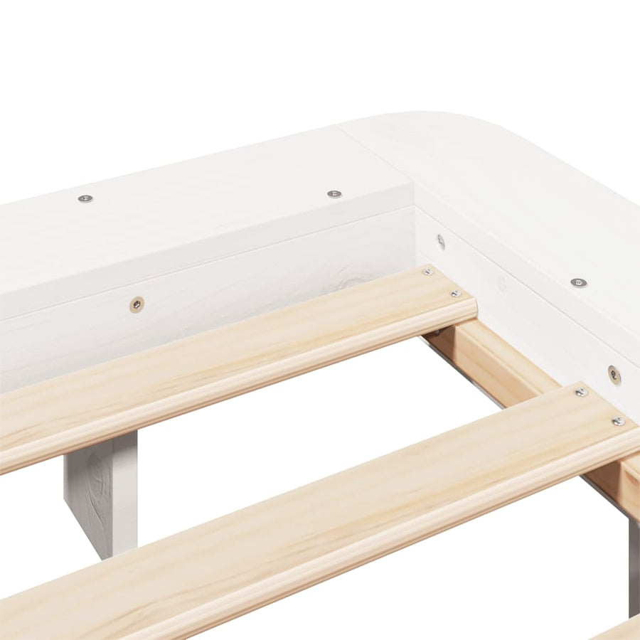 Bedframe massief grenenhout wit 160x200 cm