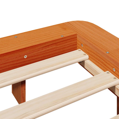 Bedframe zonder matras massief grenenhout wasbruin 160x200 cm