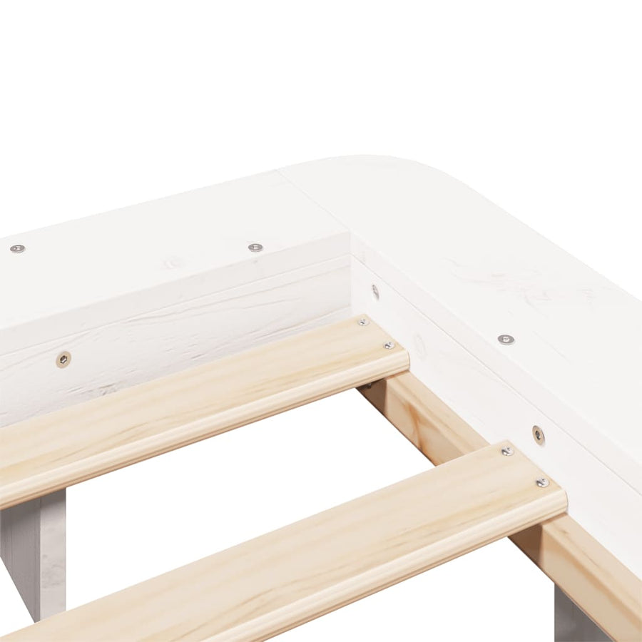 Bedframe massief grenenhout wit 150x200 cm
