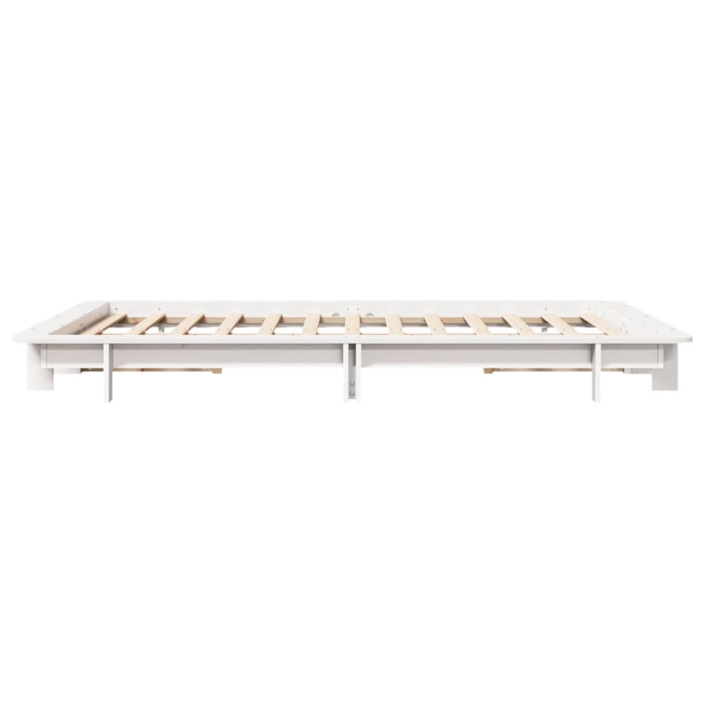 Bedframe massief grenenhout wit 140x200 cm