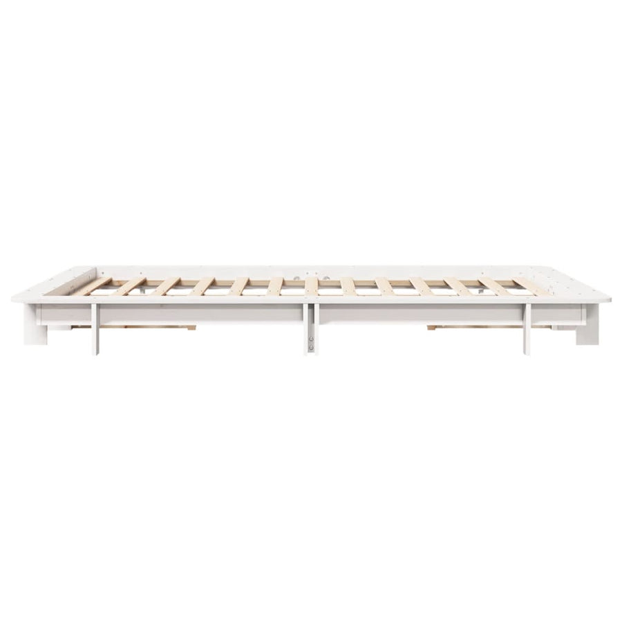 Bedframe massief grenenhout wit 140x200 cm