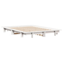 Bedframe massief grenenhout wit 120x200 cm