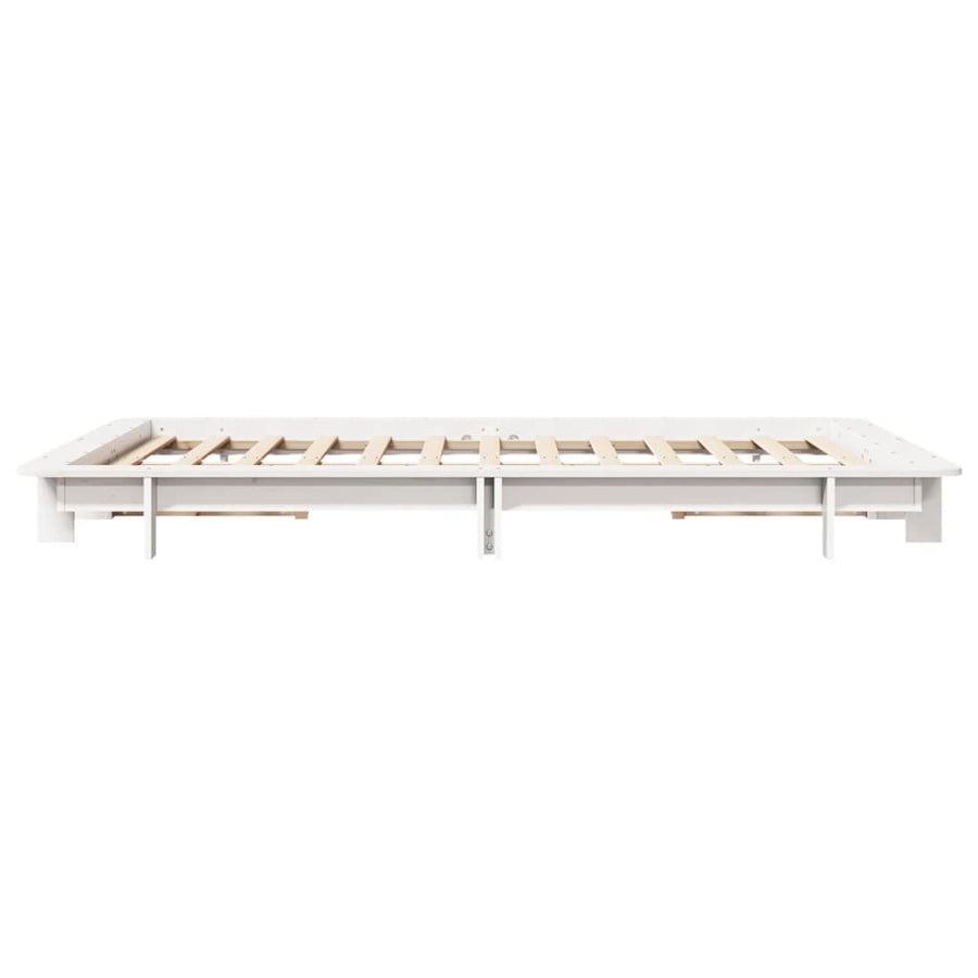 Bedframe massief grenenhout wit 120x200 cm