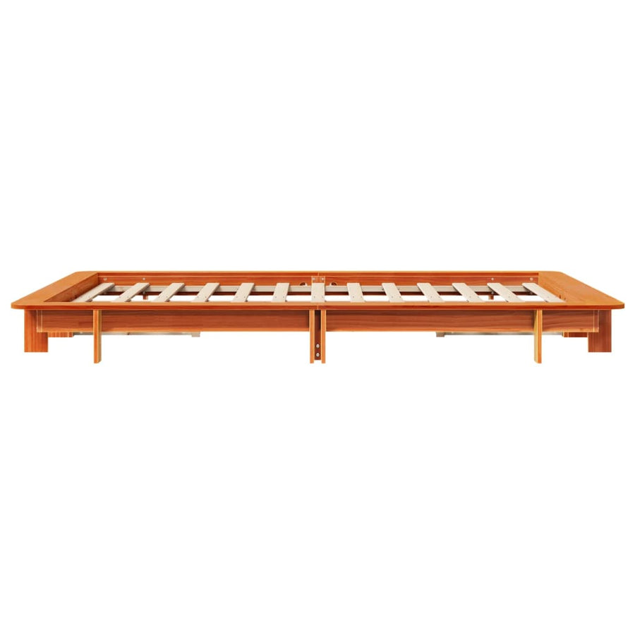 Bedframe massief grenenhout wasbruin 120x200 cm