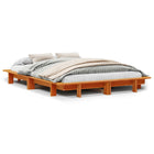Bedframe massief grenenhout wasbruin 120x200 cm