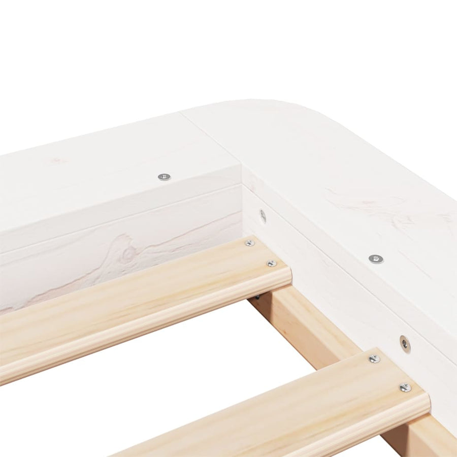 Bedframe massief grenenhout wit 90x200 cm