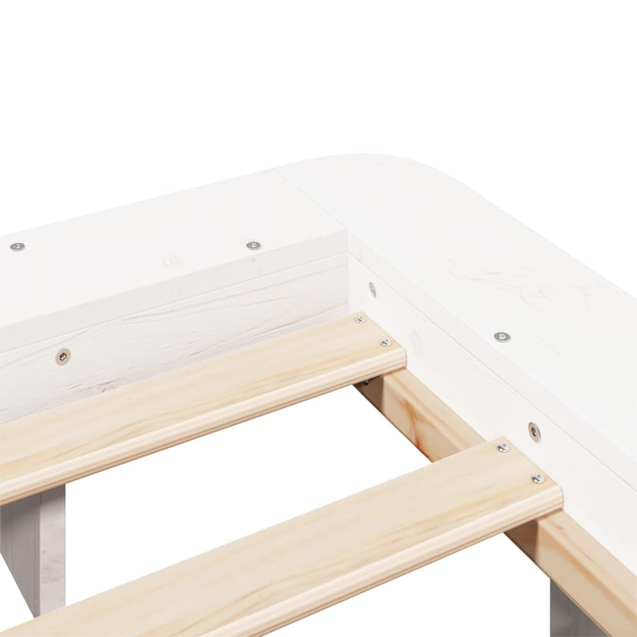 Bedframe massief grenenhout wit 140x190 cm