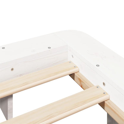 Bedframe massief grenenhout wit 135x190 cm