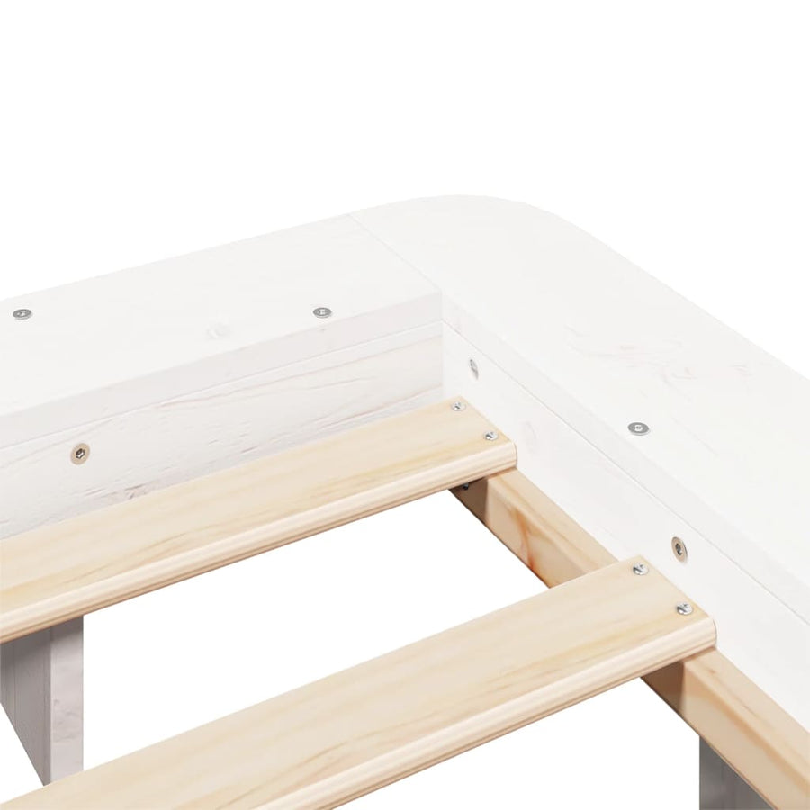 Bedframe massief grenenhout wit 135x190 cm