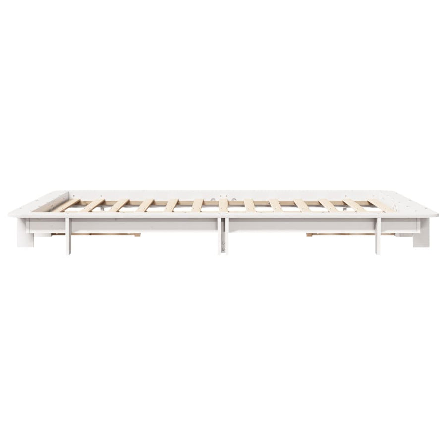 Bedframe massief grenenhout wit 120 x 190 cm