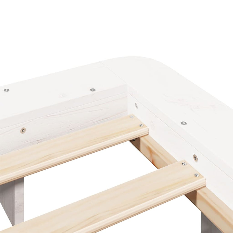 Bedframe massief grenenhout wit 120 x 190 cm
