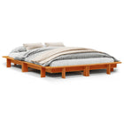 Bedframe massief grenenhout wasbruin 120x190 cm