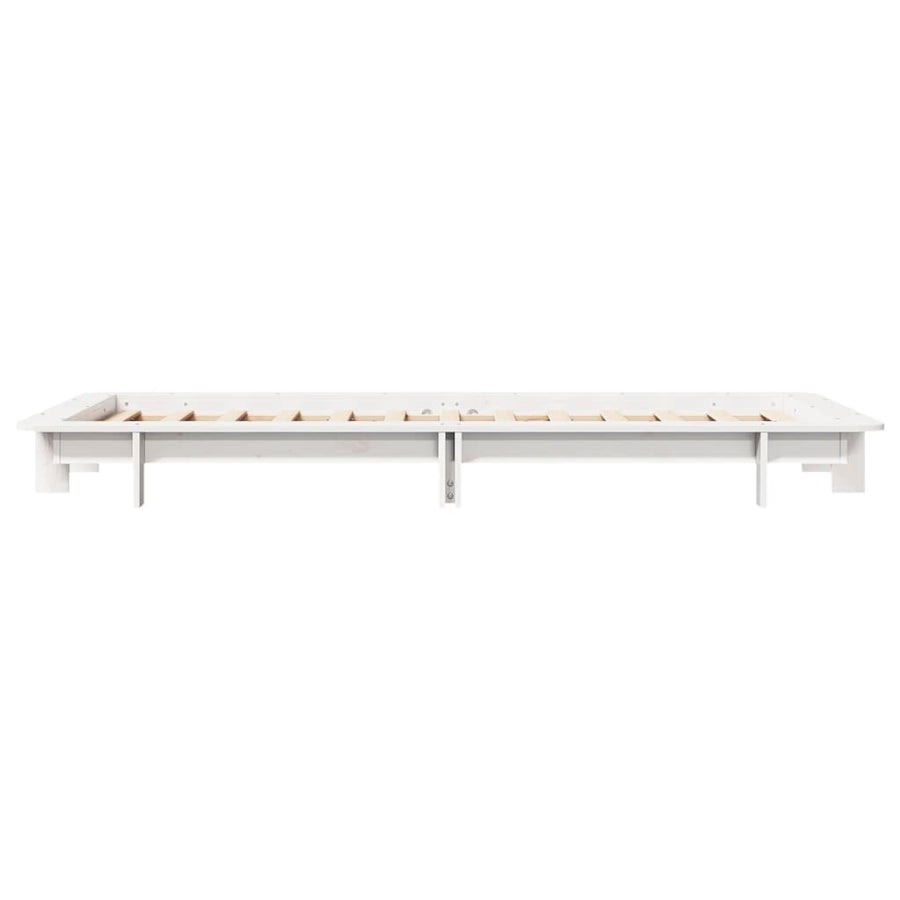 Bedframe 90x190 cm massief grenenhout wit
