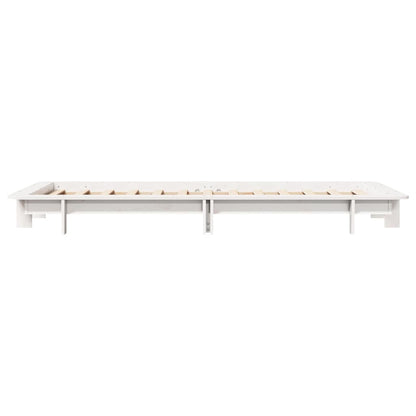 Bedframe massief grenenhout wit 75x190 cm