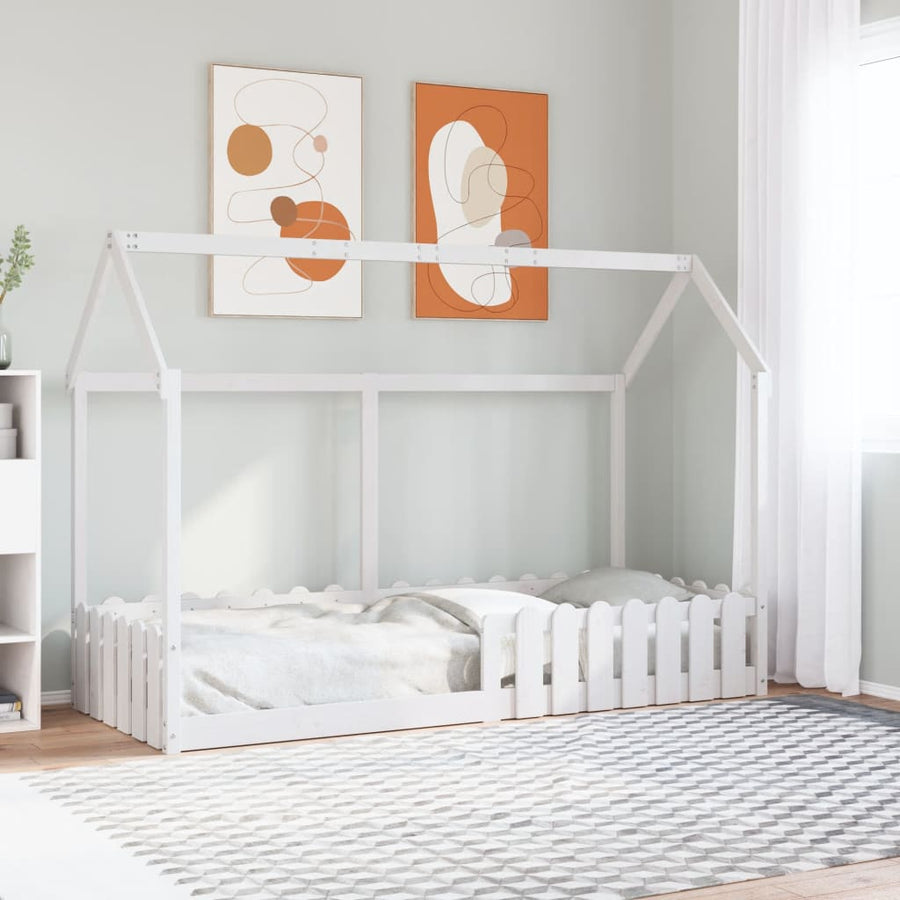 Bedhuis wit massief grenenhout 80x200 cm